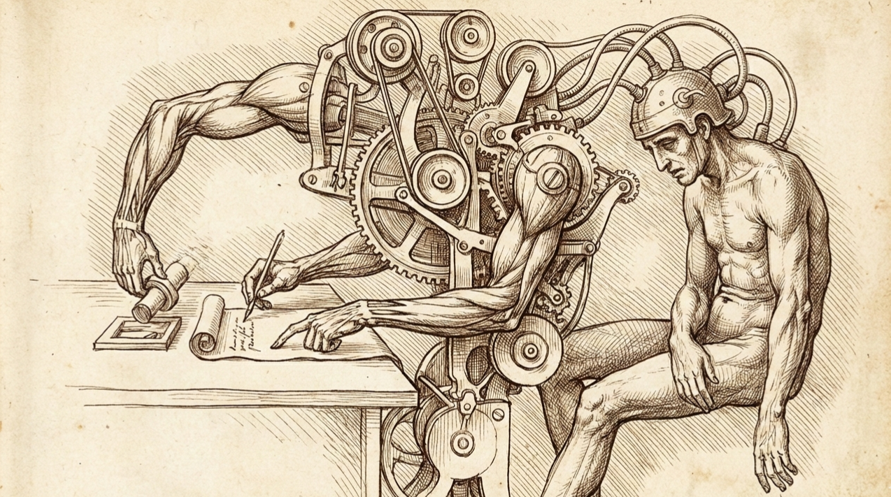 Automation paradox illustration showing how automation erodes human skills